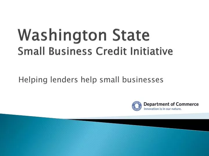 washington state small business credit initiative