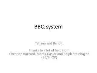 BBQ system
