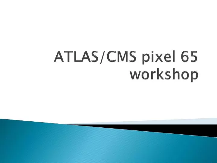 atlas cms pixel 65 workshop