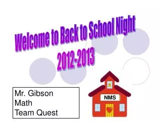 Welcome to Back to School Night 2012-2013