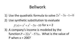 bellwork
