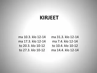 kirjeet