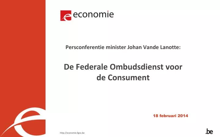 persconferentie minister johan vande lanotte de federale ombudsdienst voor de consument