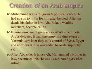 Creation of an Arab empire