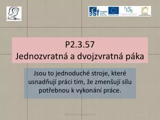 p2 3 57 jednozvratn a dvojzvratn p ka