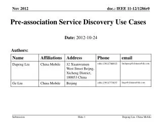 Pre-association Service Discovery Use Cases