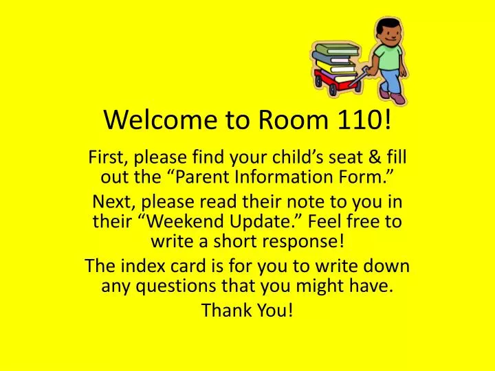 welcome to room 110