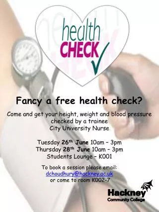 Fancy a free health check?