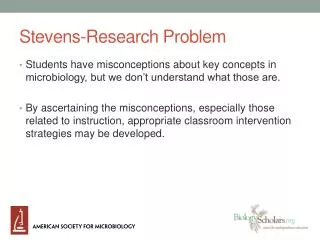 Stevens-Research Problem
