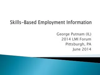 Skills-Based Employment Information