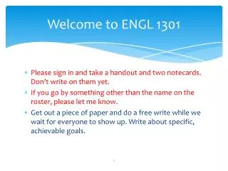 Welcome to ENGL 1301