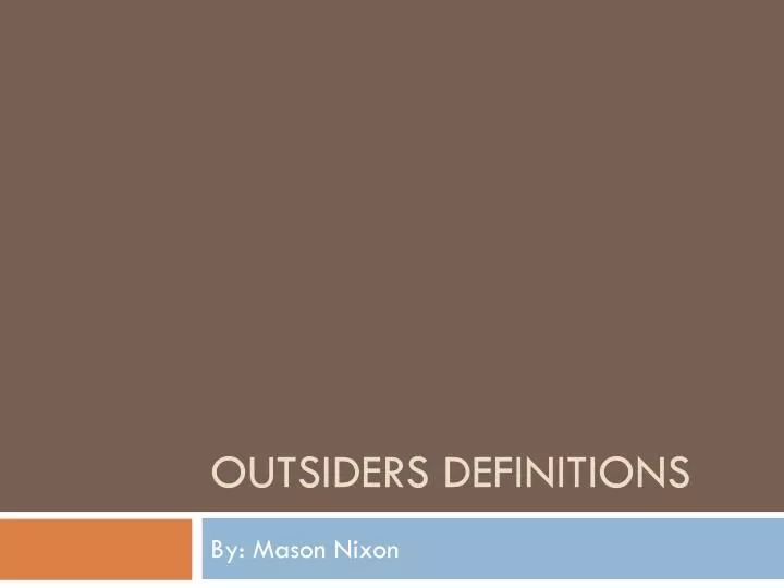 outsiders definitions