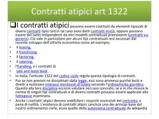 contratti atipici art 1322