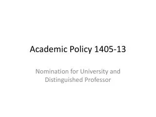 Academic Policy 1405-13