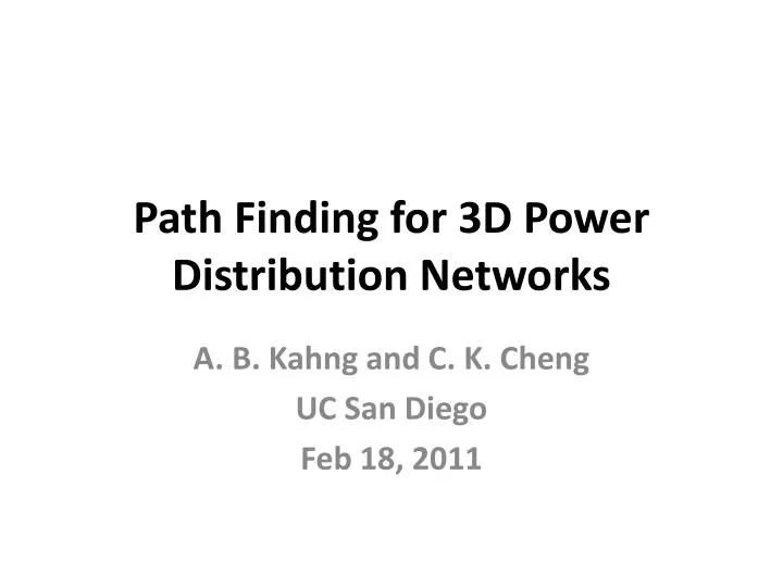 path finding for 3d power distribution networks