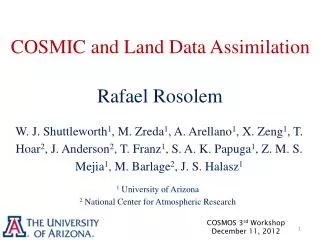 COSMIC and Land Data Assimilation