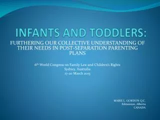 INFANTS AND TODDLERS: