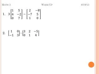 math 3 warm up 8 19 13