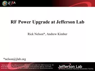 RF Power Upgrade at Jefferson Lab