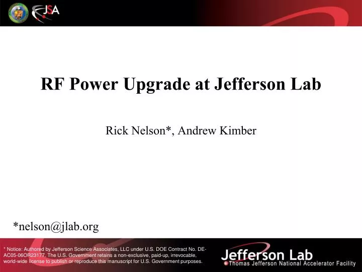rf power upgrade at jefferson lab