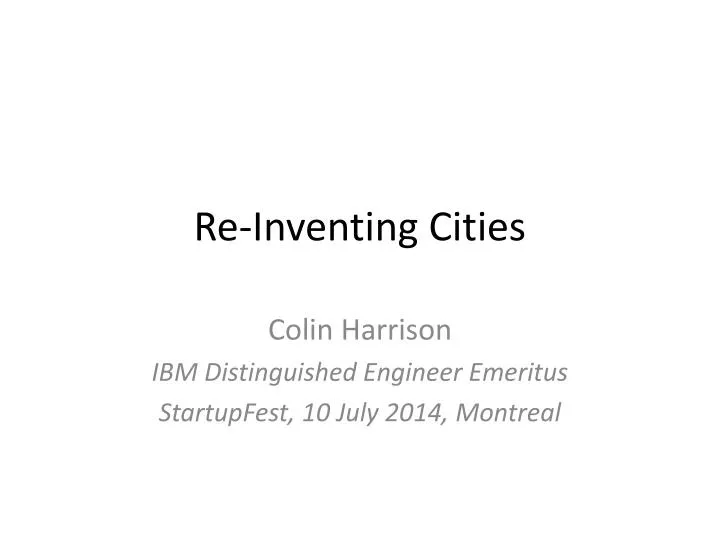 re inventing cities