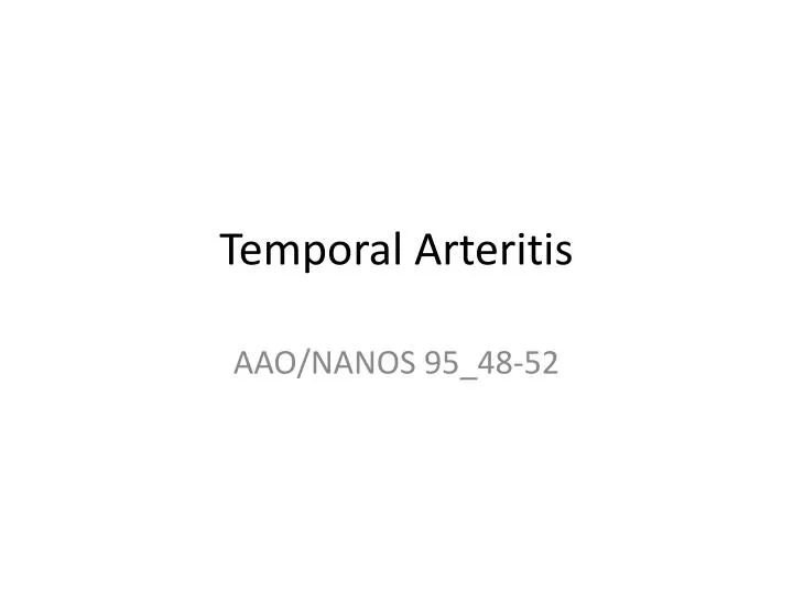 temporal arteritis