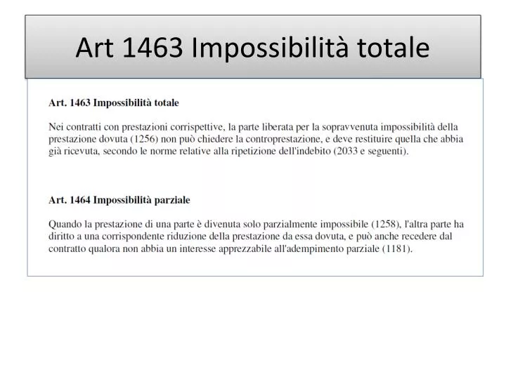 art 1463 impossibilit totale