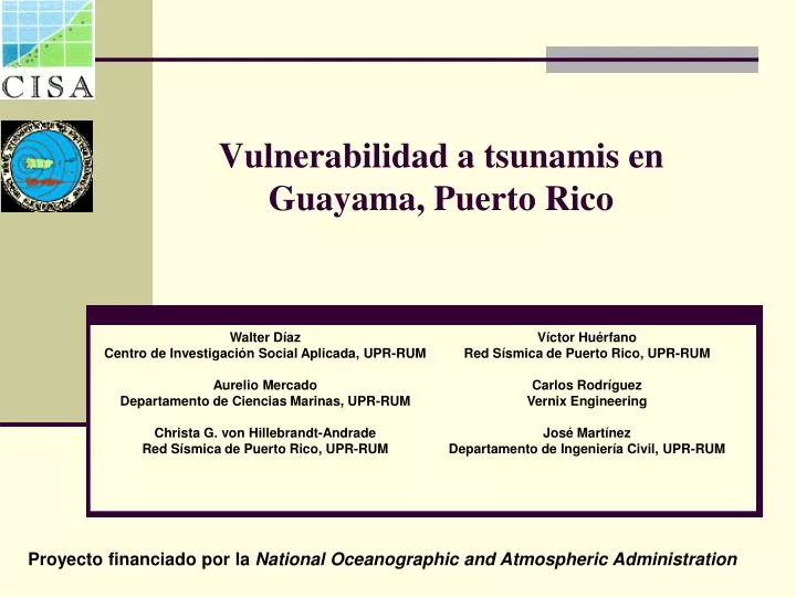 vulnerabilidad a tsunamis en guayama puerto rico