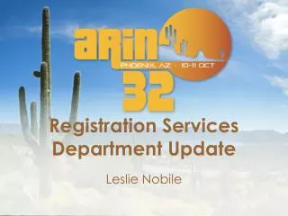 Registration Services Department Update
