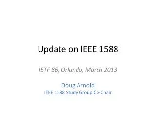 Update on IEEE 1588