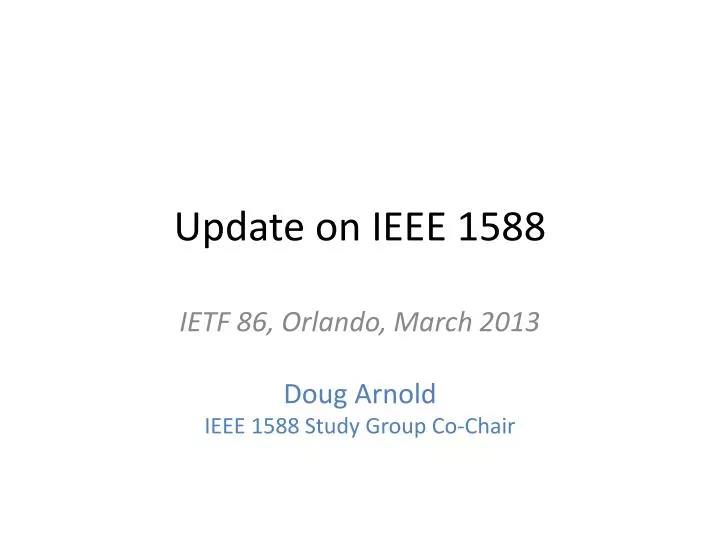 update on ieee 1588