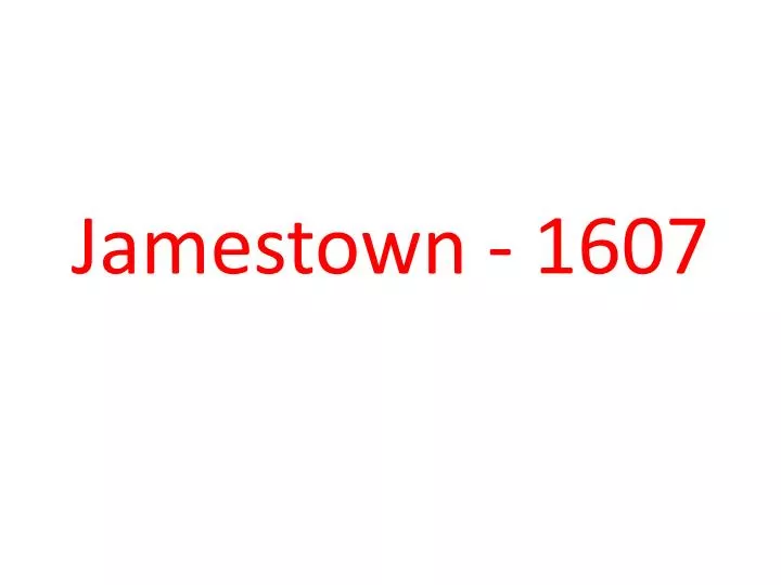 jamestown 1607
