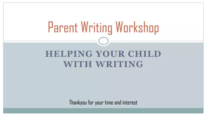parent writing w orkshop