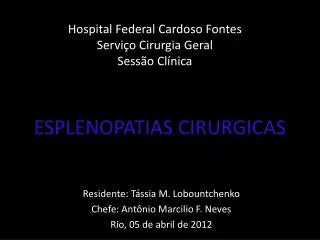 esplenopatias cirurgicas