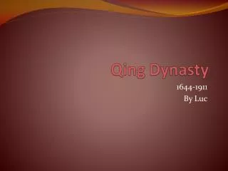 qing dynasty