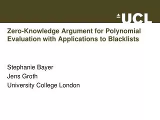 Zero-Knowledge Argument for Polynomial Evaluation with Applications to Blacklists