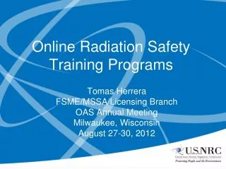 Online Radiation Safety Training Programs