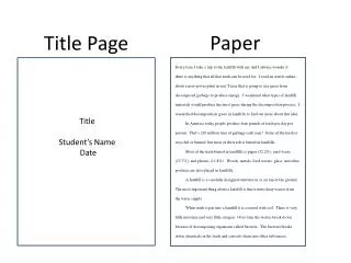 title page