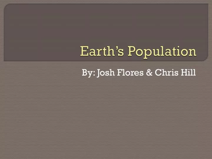 earth s population