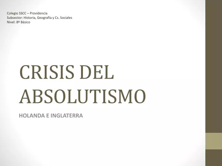 crisis del absolutismo