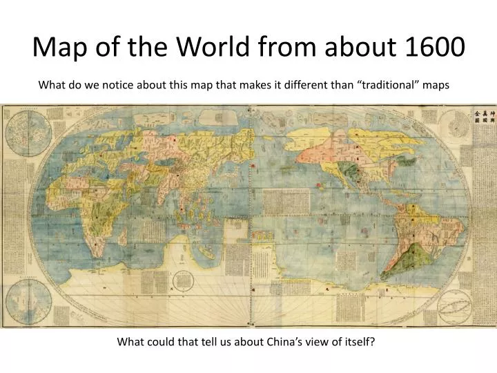 map of the world from about 1600