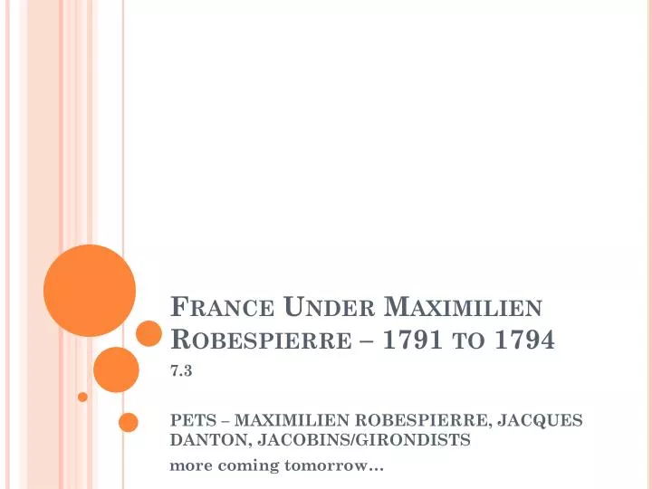 france under maximilien robespierre 1791 to 1794
