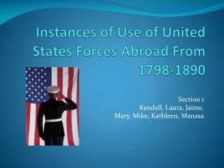 Instances of Use of United States Forces Abroad From 1798-1890