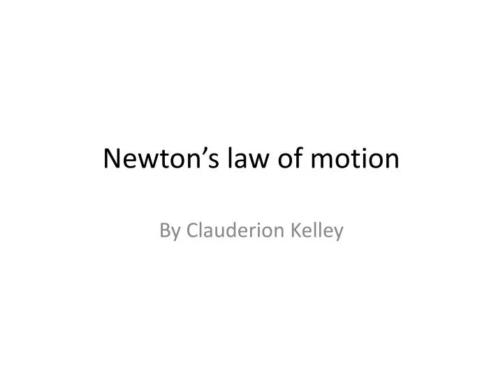 newton s law of motion