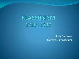 klassitsism 1720 1810