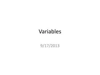 Variables