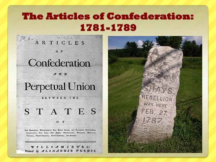 the articles of confederation 1781 1789