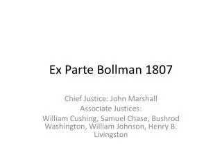 Ex Parte Bollman 1807
