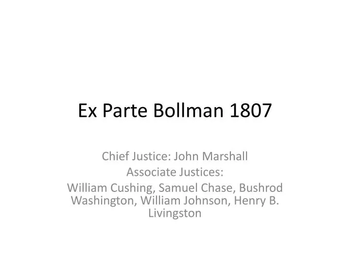 ex parte bollman 1807