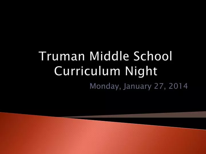 truman middle school curriculum night